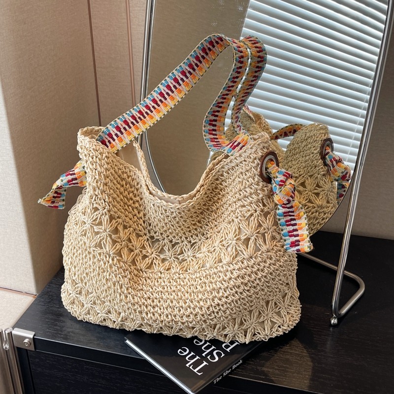 Tote Bag Beach - Strandvakantie Stijl Dames Strooien Geweven Tas