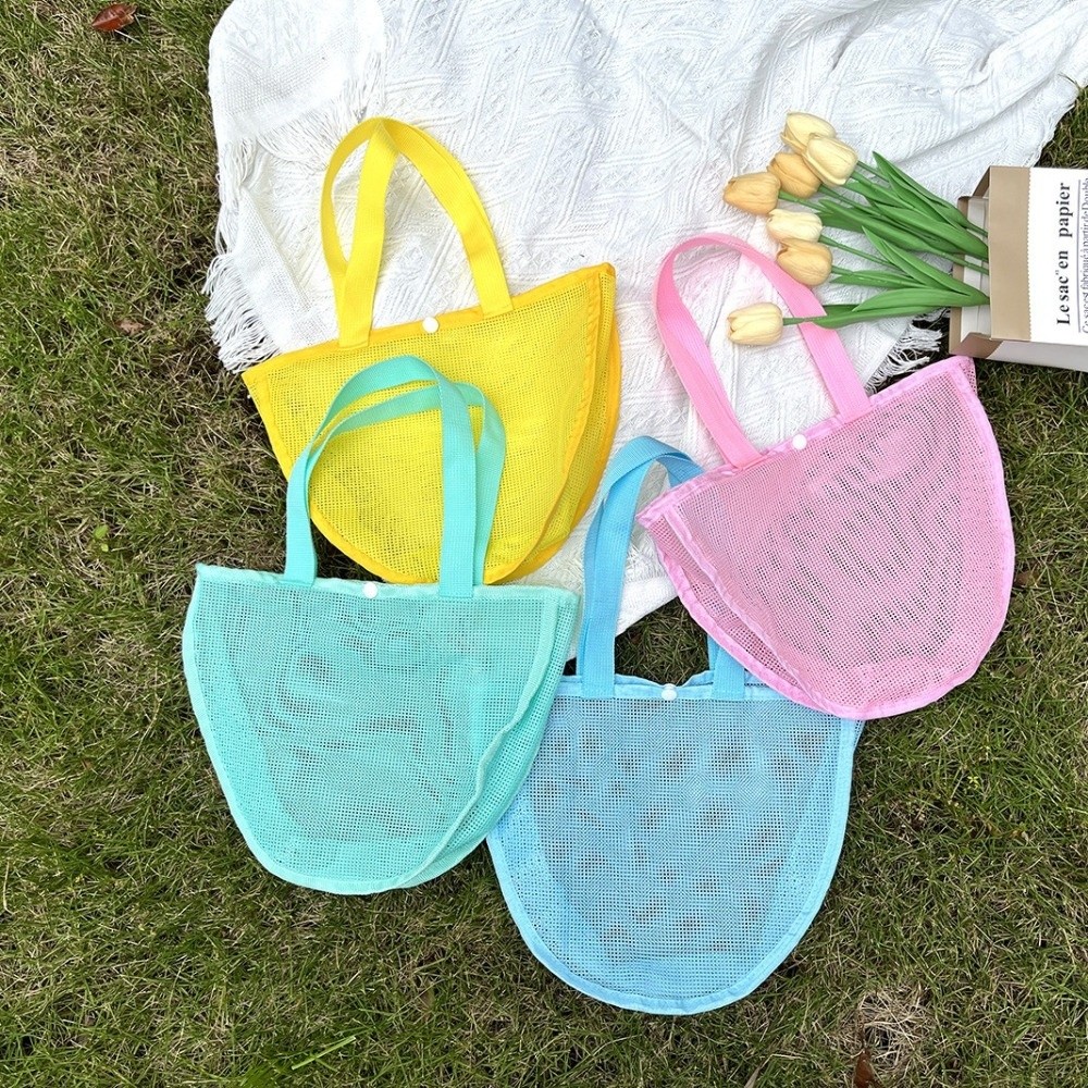 Tote Bag Beach - INS Lichtgewicht effen mesh-tas Waterdichte herbruikbare