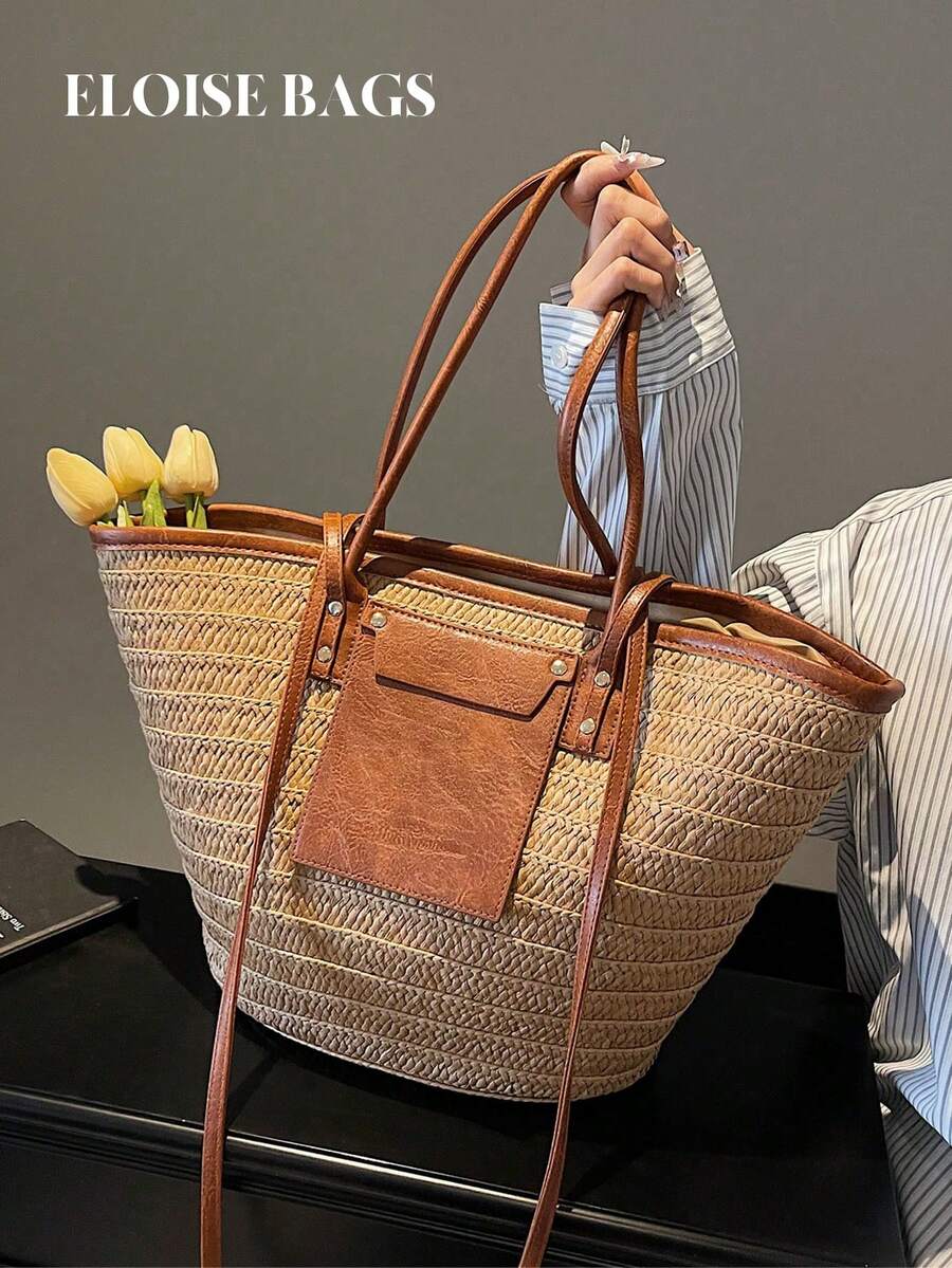 Modieuze geweven draagtas met  - Tote Bag Beach recensie en prijs