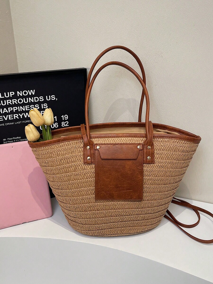 Modieuze geweven draagtas met  - Tote Bag Beach recensie en prijs