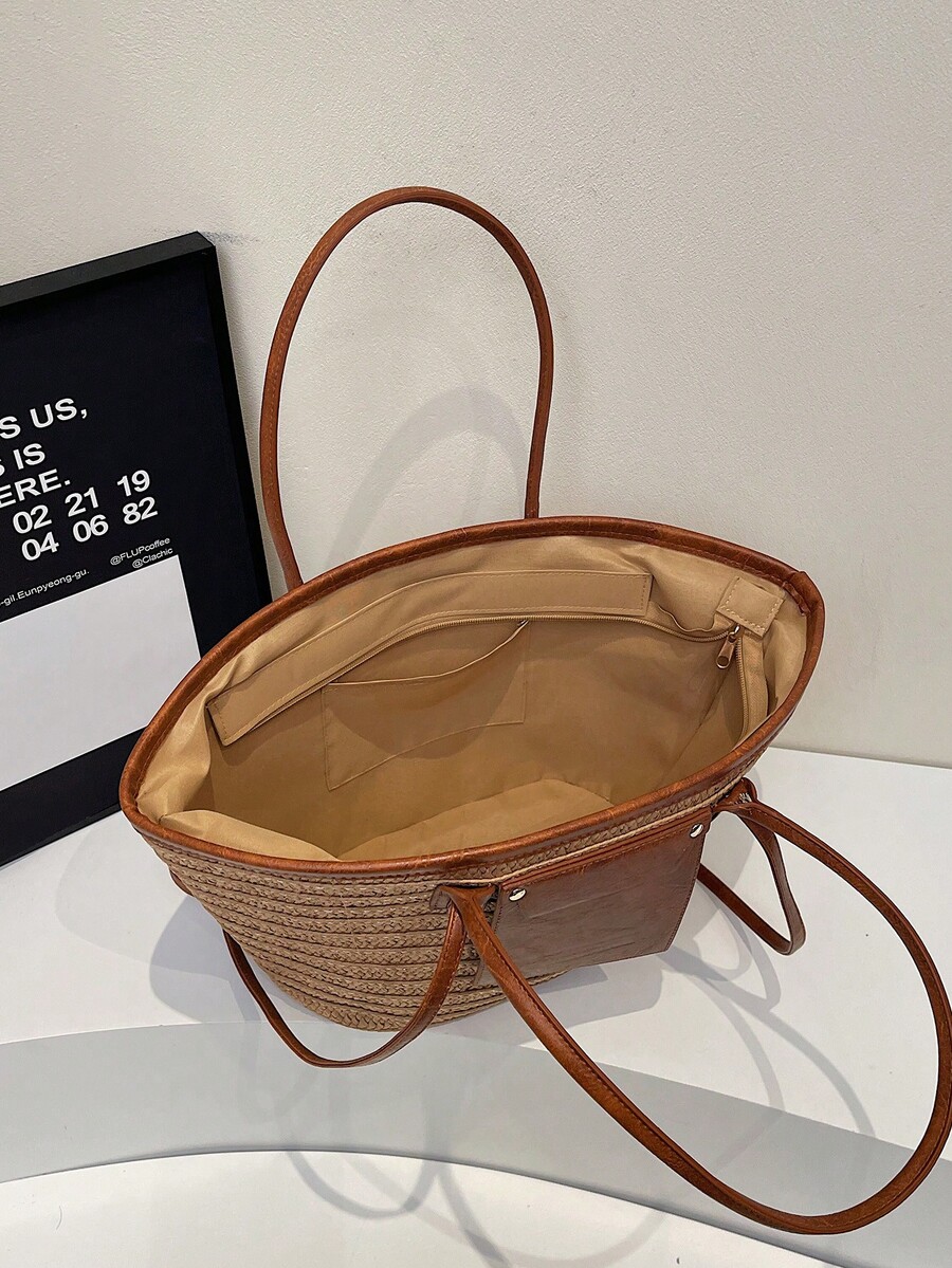 Modieuze geweven draagtas met  - Tote Bag Beach recensie en prijs